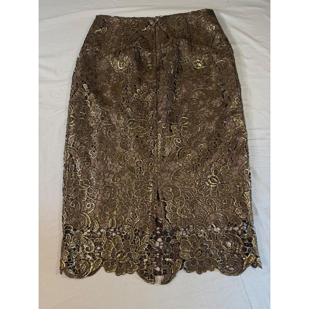 White-house-black-market Women's Brown and Gold Skirt - Picture 6 of 6